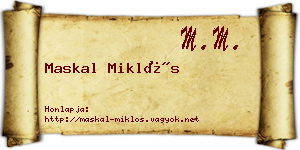 Maskal Miklós névjegykártya